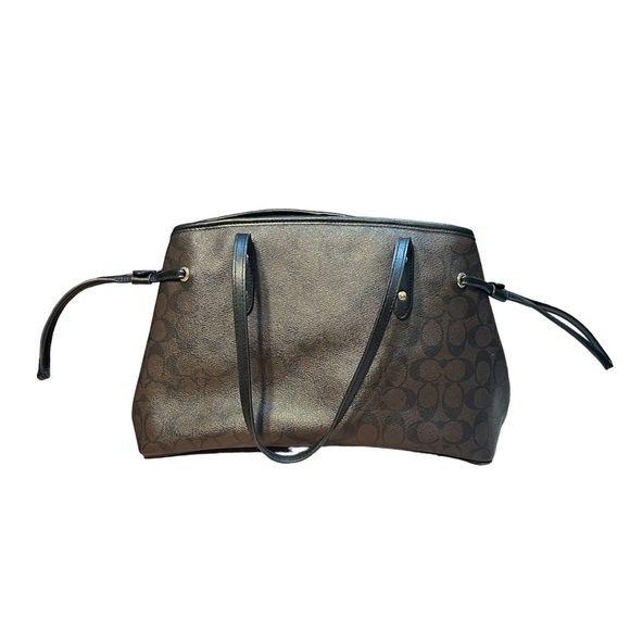 Coach Signature Drawstring Carryall Shoulder Bag - Picture 10 of 11